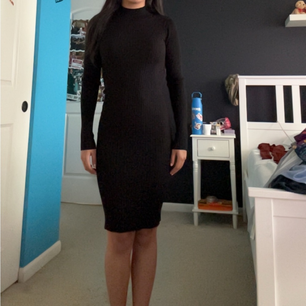 Candie's Black Bodycon Mock Neck Dress
